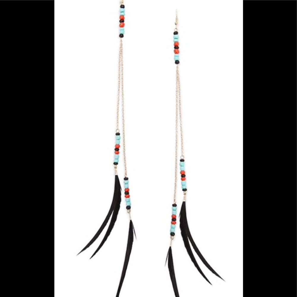 Boho feather earrings